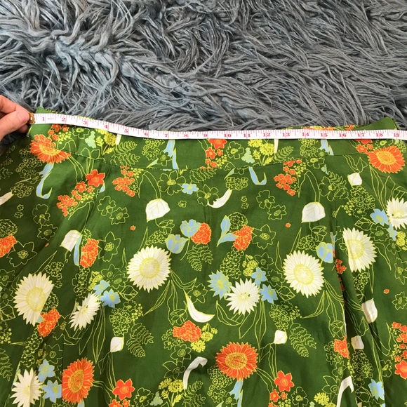 ModCloth green floral skirt - Picture 6 of 7